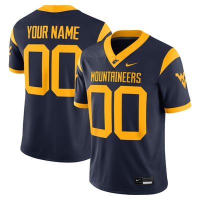 West Virginia Mountaineers Nike Custom Football Game Jersey - Navy