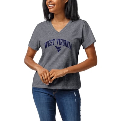 West Virginia Mountaineers League Collegiate Wear Women's Intramural Boyfriend V-Neck T-Shirt - Heather Gray