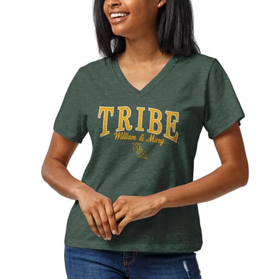 William & Mary Tribe League Collegiate Wear Women's Intramural Boyfriend V-Neck T-Shirt - Heathered Green
