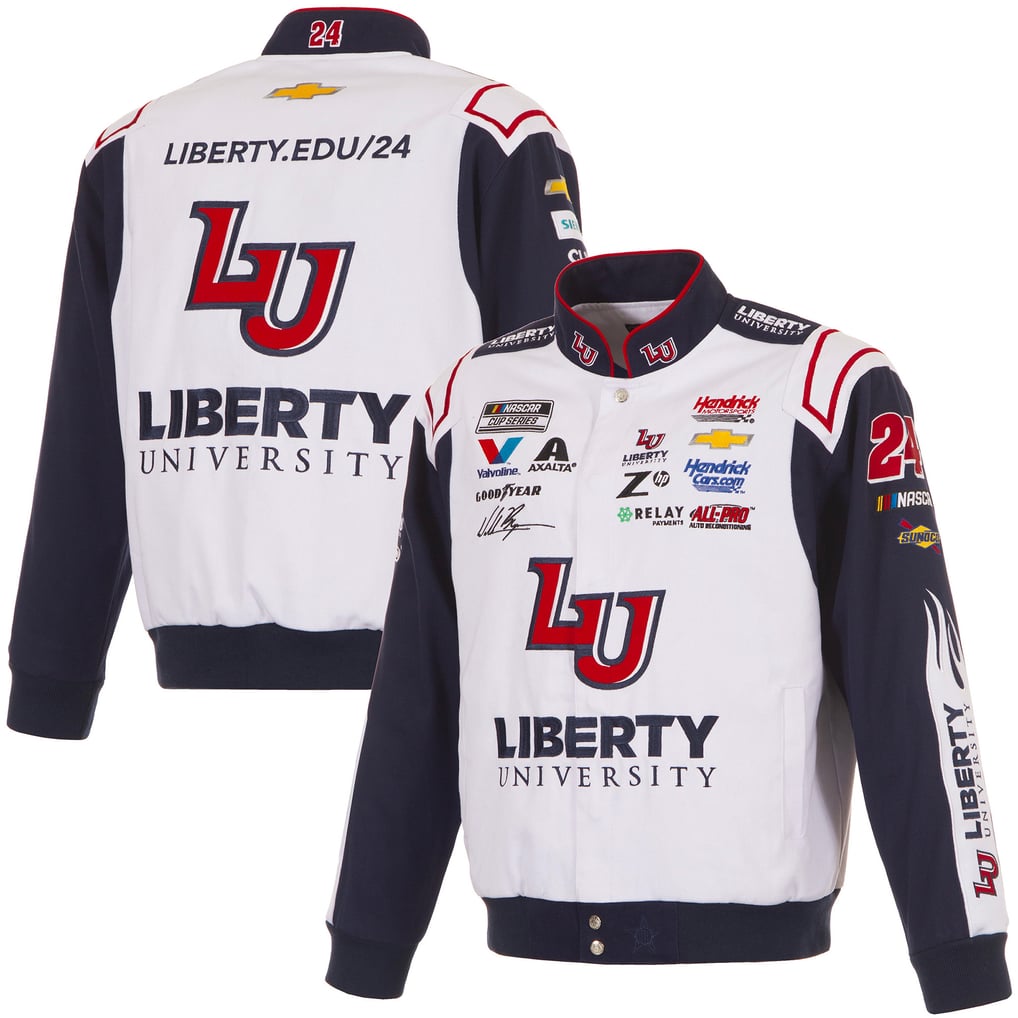  William Byron JH Design Liberty University Full-Snap Twill Uniform Jacket - White