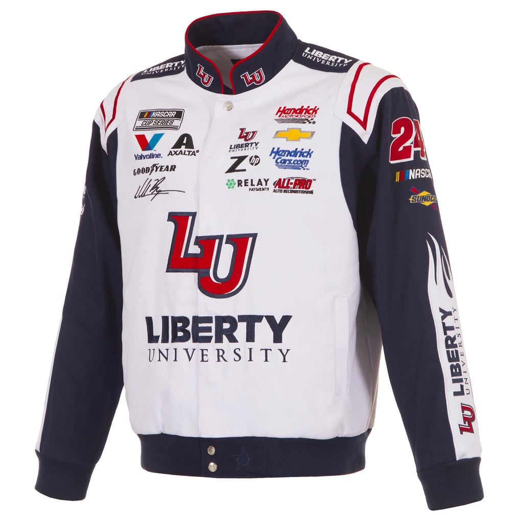  William Byron JH Design Liberty University Full-Snap Twill Uniform Jacket - White