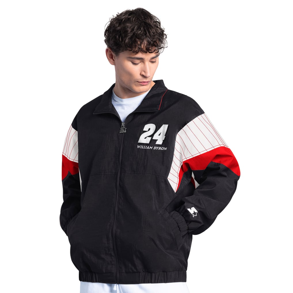William Byron Starter Axalta Yard Line Full-Zip Jacket - Black/Red