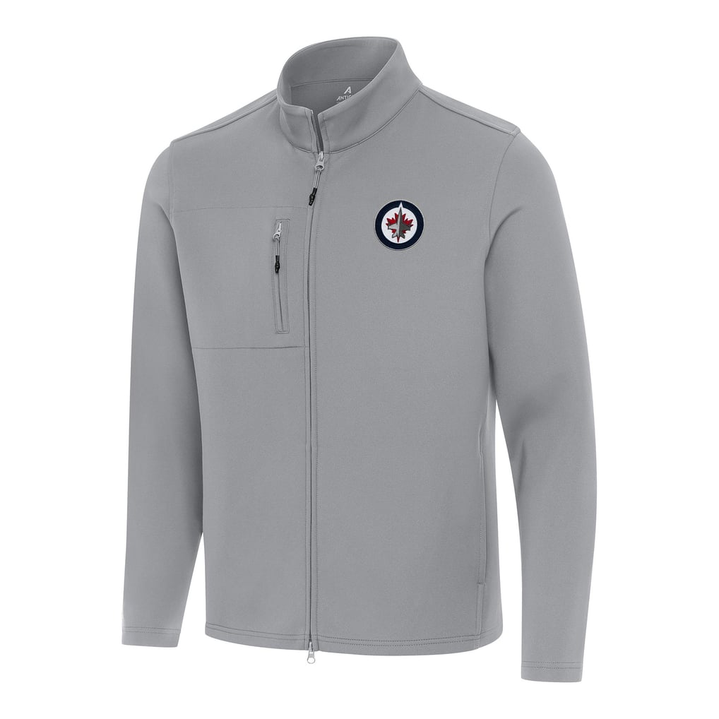 Winnipeg Jets Antigua Objection Double-Peached Full-Zip Jacket - Gray