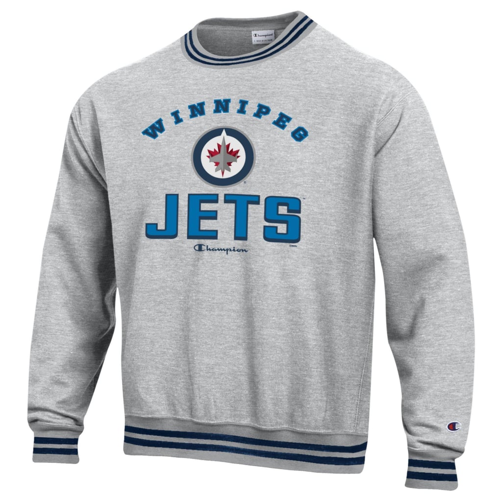 Winnipeg Jets Champion Reverse Weave Yarn Dye Pullover Sweatshirt - Heather Gray