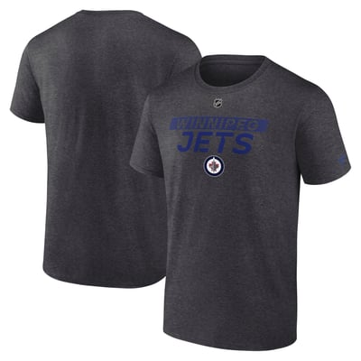  Winnipeg Jets Fanatics Authentic Pro Core Primary T-Shirt - Heather Charcoal
