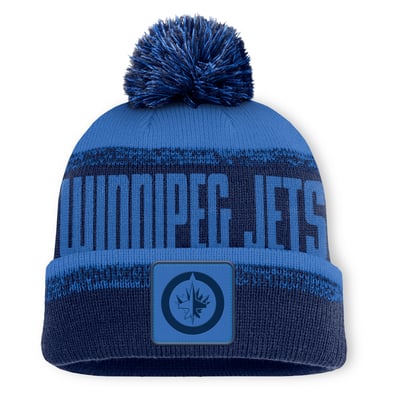 Winnipeg Jets Fanatics Fundamentals Thrive Cuffed Knit Hat with Pom - Navy/Blue