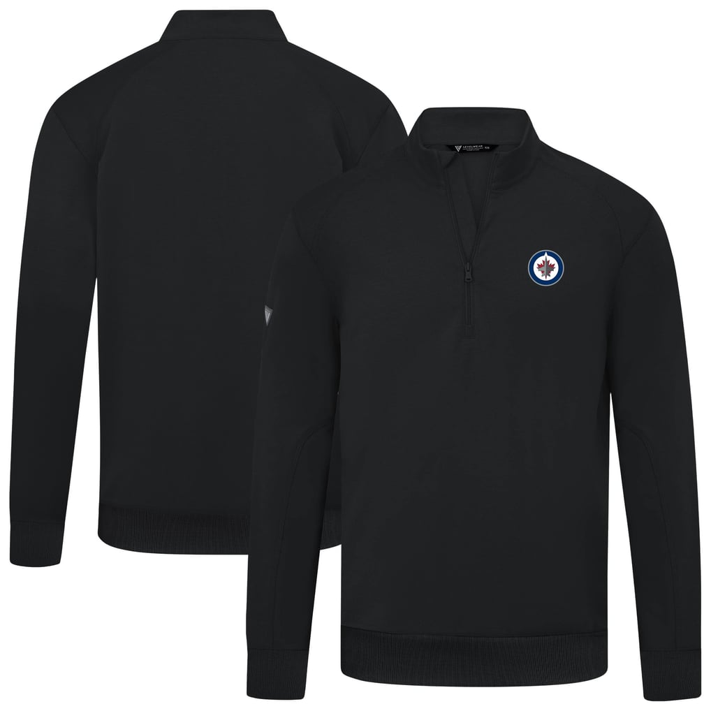 Winnipeg Jets Levelwear Upright Tri-Blend Quarter-Zip Pullover - Black