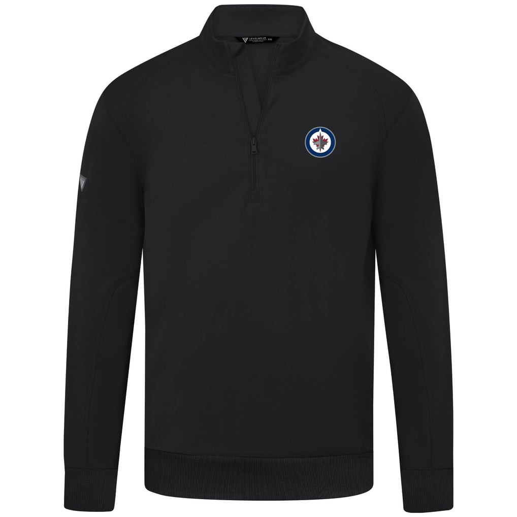 Winnipeg Jets Levelwear Upright Tri-Blend Quarter-Zip Pullover - Black