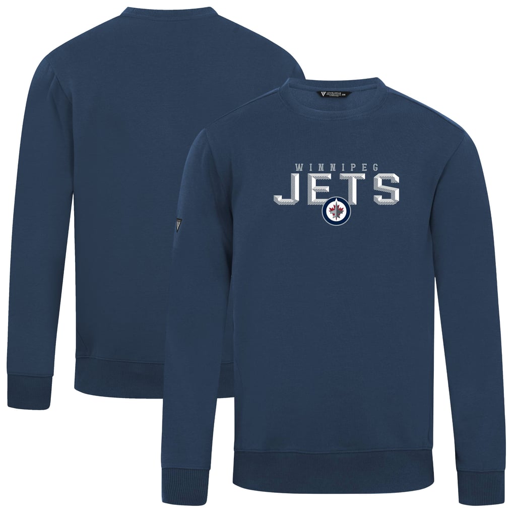Winnipeg Jets Levelwear Zane Carve Pullover Sweatshirt - Navy