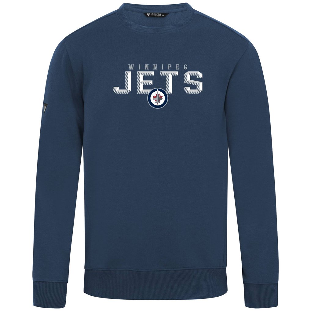 Winnipeg Jets Levelwear Zane Carve Pullover Sweatshirt - Navy