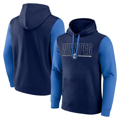 Winnipeg Jets Logo Athletic Deliver Fleece Pullover Hoodie - Navy