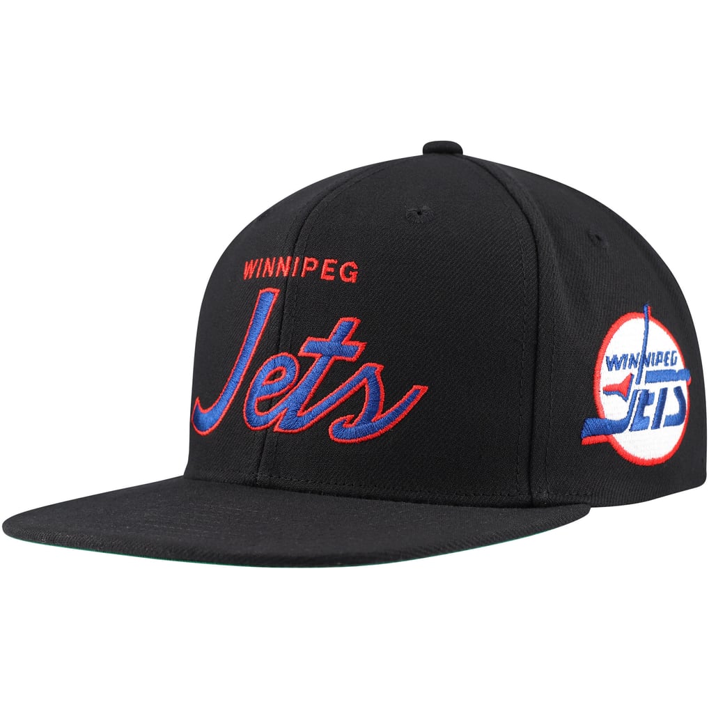 Winnipeg Jets Mitchell & Ness Core Team Script 2.0 Snapback Hat - Black