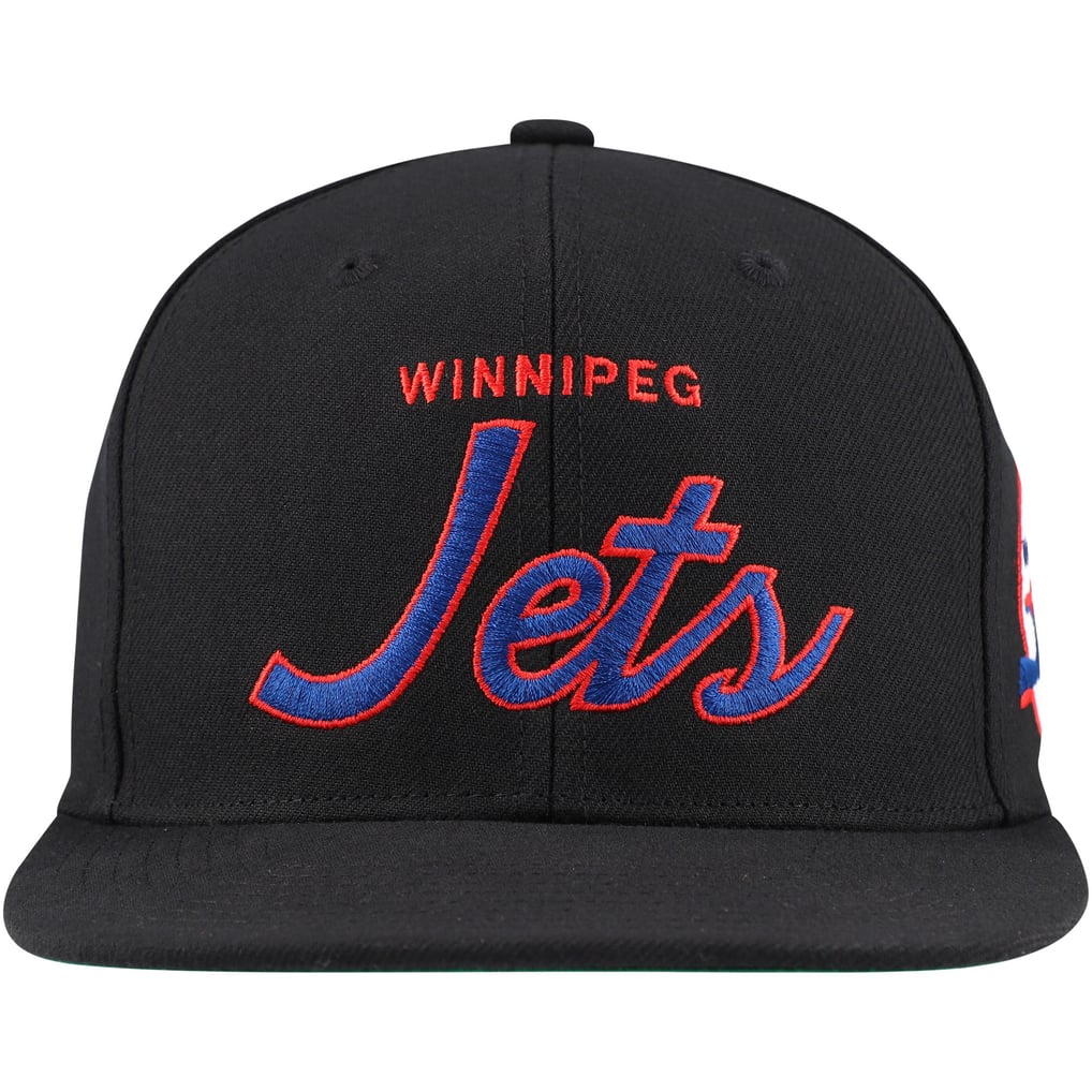 Winnipeg Jets Mitchell & Ness Core Team Script 2.0 Snapback Hat - Black