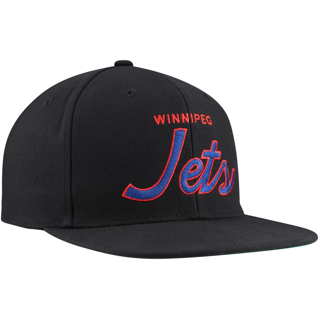 Winnipeg Jets Mitchell & Ness Core Team Script 2.0 Snapback Hat - Black