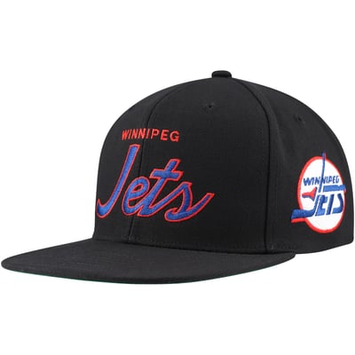 Winnipeg Jets Mitchell & Ness Core Team Script 2.0 Snapback Hat - Black