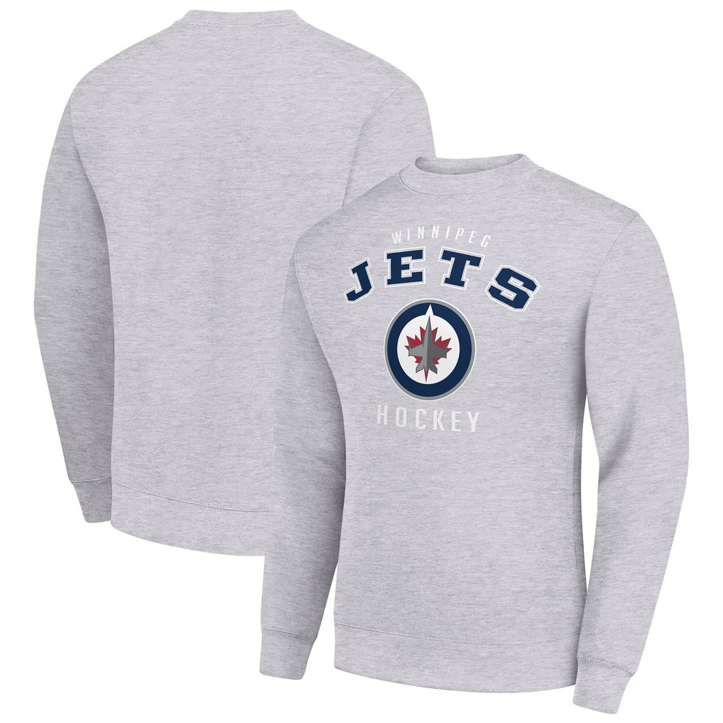  Winnipeg Jets Men's Starter Team Logo Fleece Pullover Sweatshirt - Heather Gray