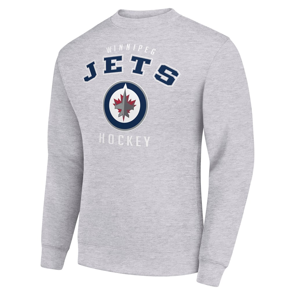  Winnipeg Jets Men's Starter Team Logo Fleece Pullover Sweatshirt - Heather Gray