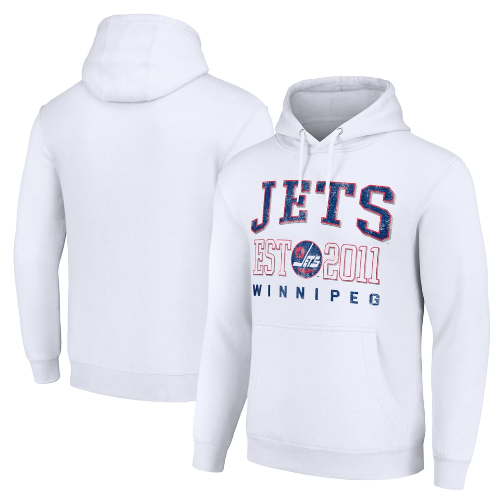 Winnipeg Jets Starter Retro Graphic Pullover Hoodie - White