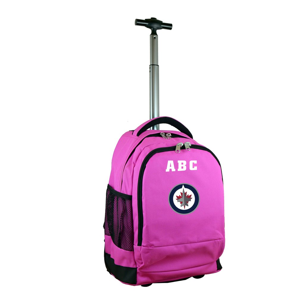 Winnipeg Jets MOJO 19'' Personalized Premium Wheeled Backpack - Pink