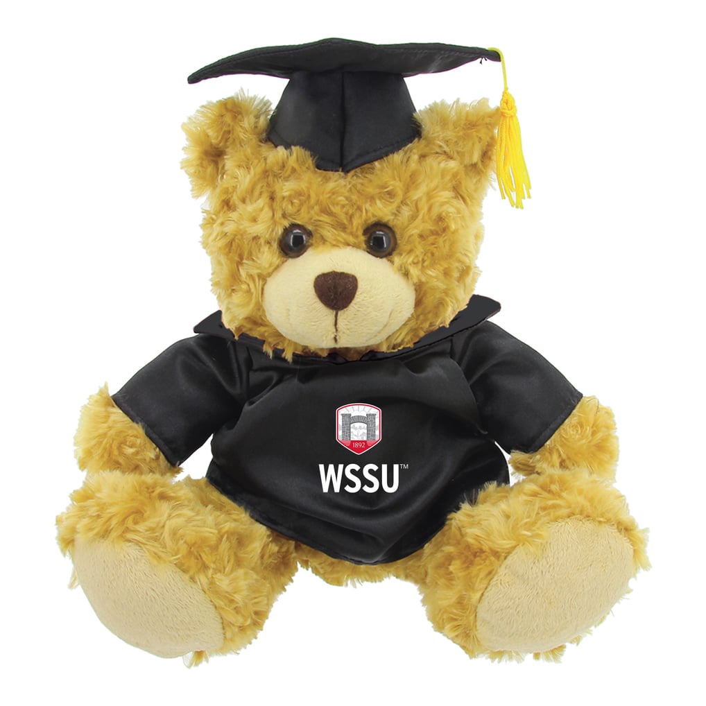 Winston-Salem State Rams 12'' Graduation Plush Bear - Black/Brown