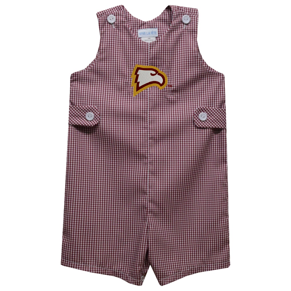Winthrop Eagles Vive La Fete Infant Gingham Jon Jon Romper - Garnet
