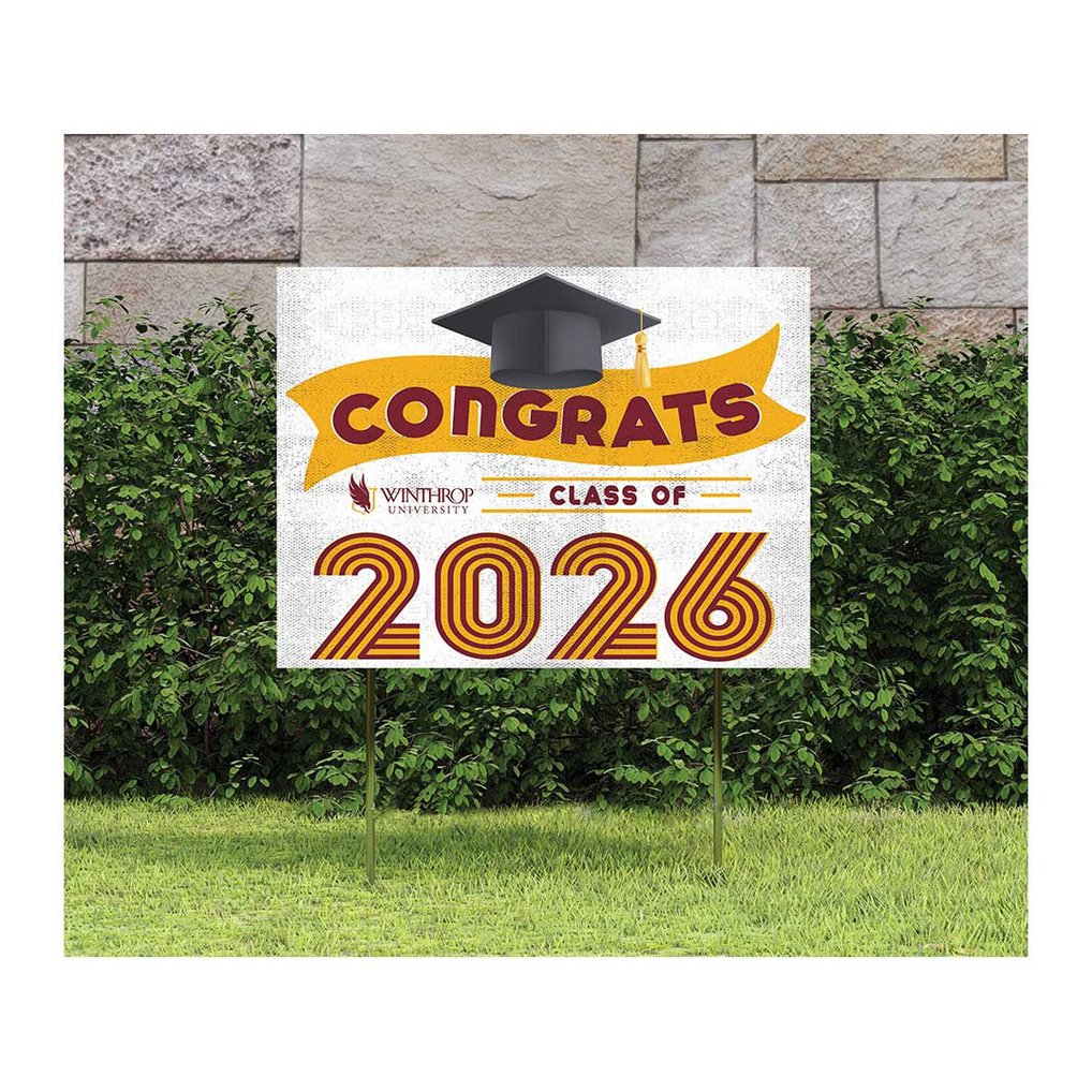 Winthrop Eagles 18" x 24" 2026 Grad Yard Sign with Stakes