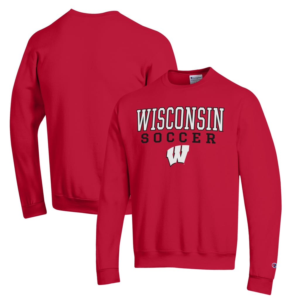Wisconsin Badgers Champion Soccer Stack Logo Powerblend Pullover Sweatshirt - Red