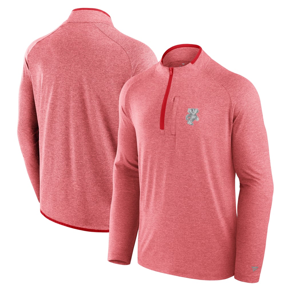 Wisconsin Badgers Fanatics Mock Neck Half-Zip Pullover Jacket  - Red