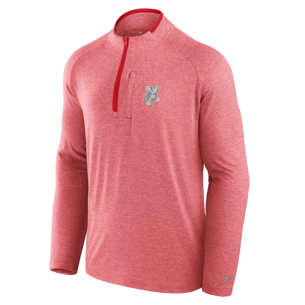 Wisconsin Badgers Fanatics Mock Neck Half-Zip Pullover Jacket  - Red