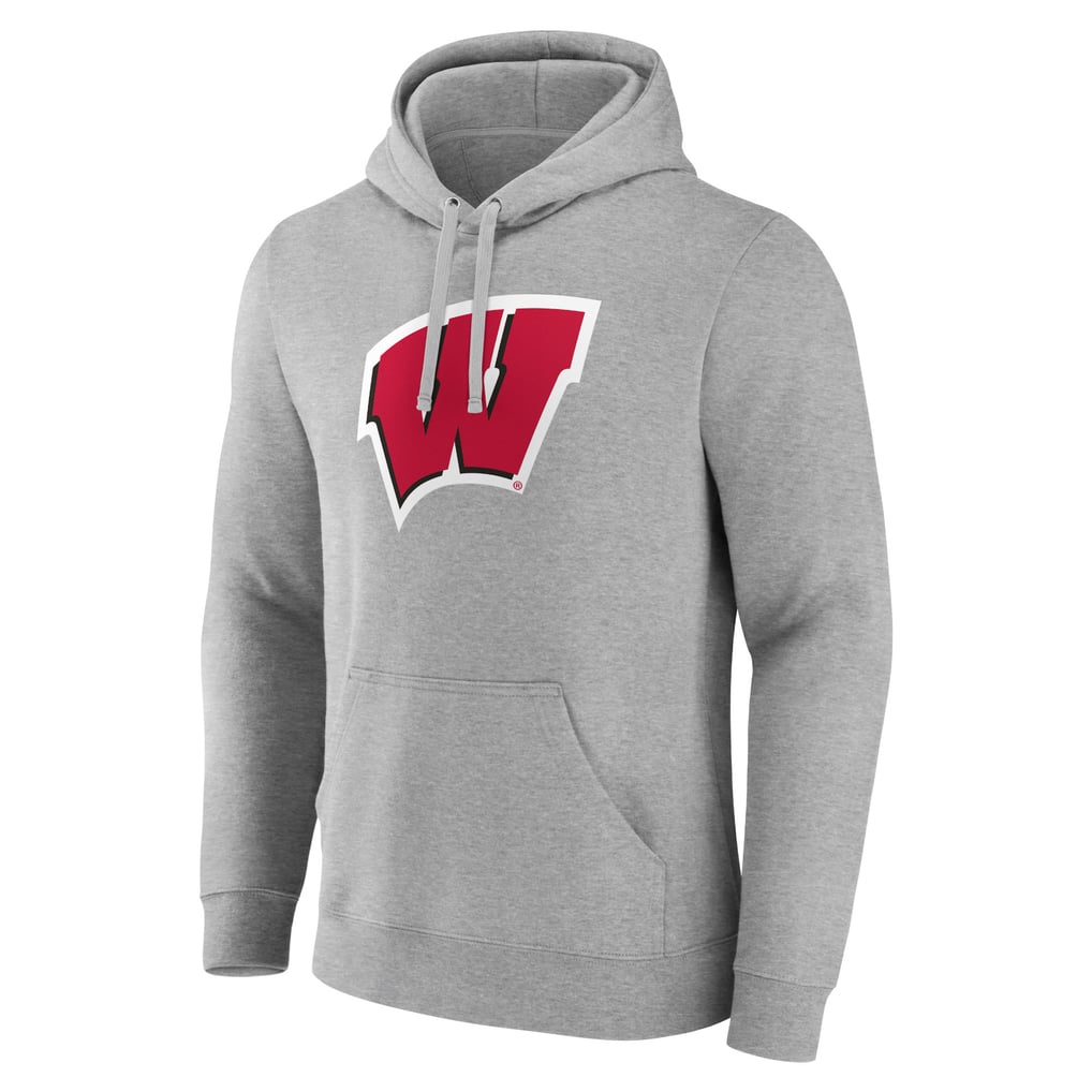 Wisconsin Badgers Logo Pullover Hoodie - Gray