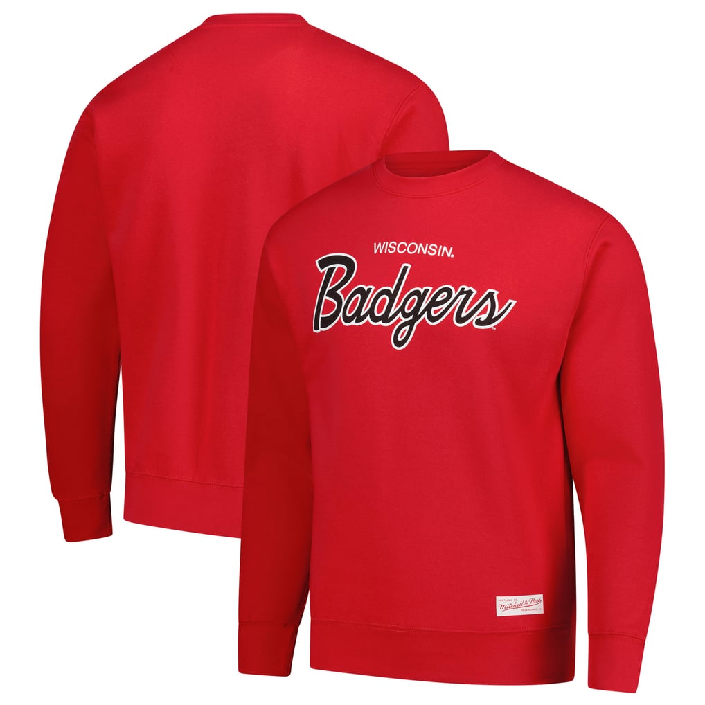  Wisconsin Badgers Mitchell & Ness Elite Script Pullover Sweatshirt - Red