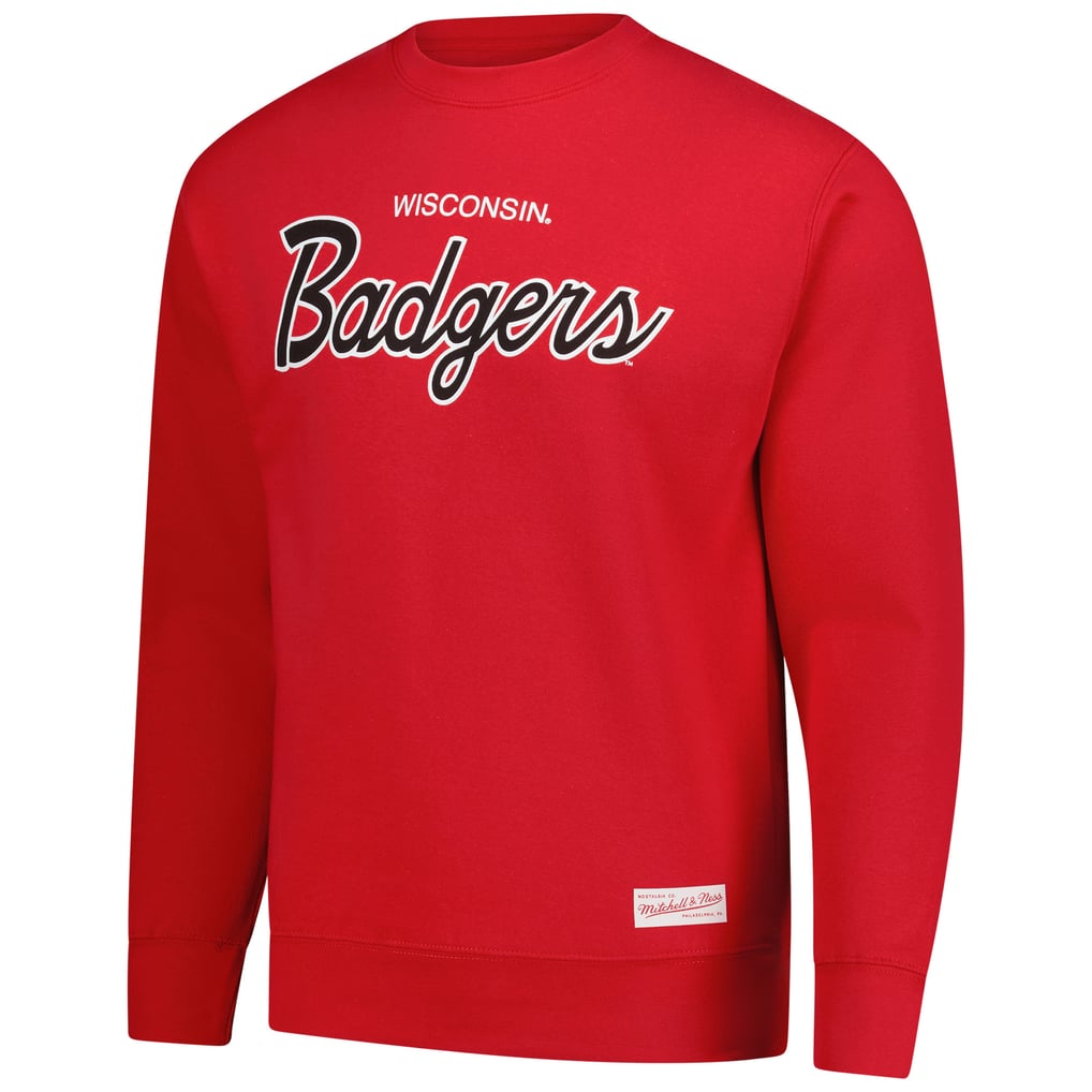  Wisconsin Badgers Mitchell & Ness Elite Script Pullover Sweatshirt - Red