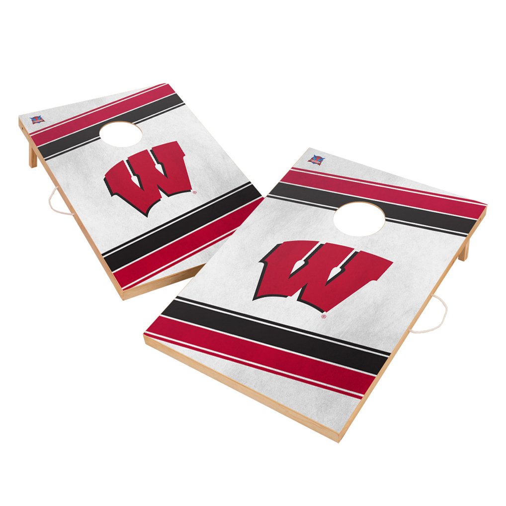 Wisconsin Badgers 2' x 3' Diagonal Stripe Cornhole Board Set