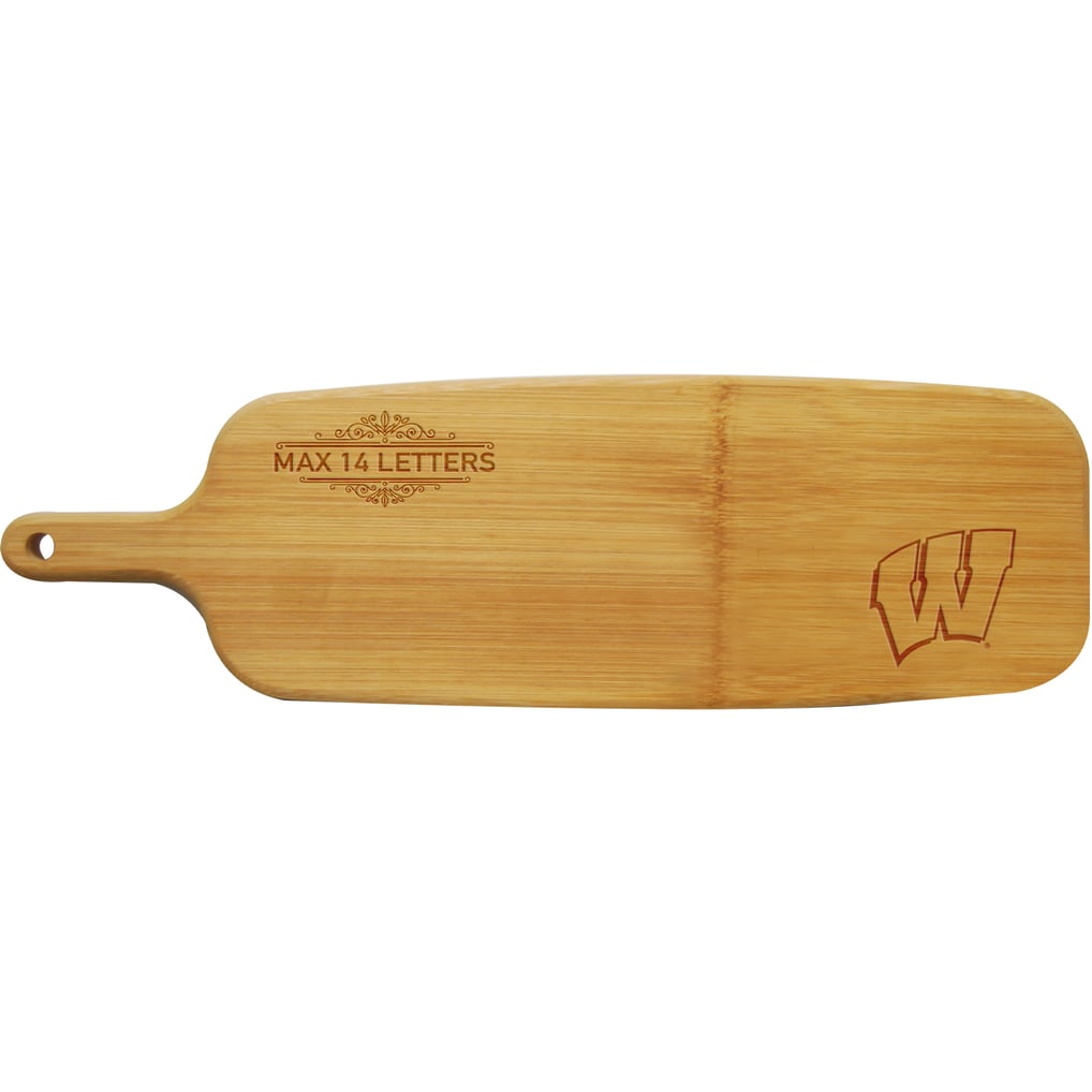 Wisconsin Badgers Personalized Bamboo Paddle Serving Board