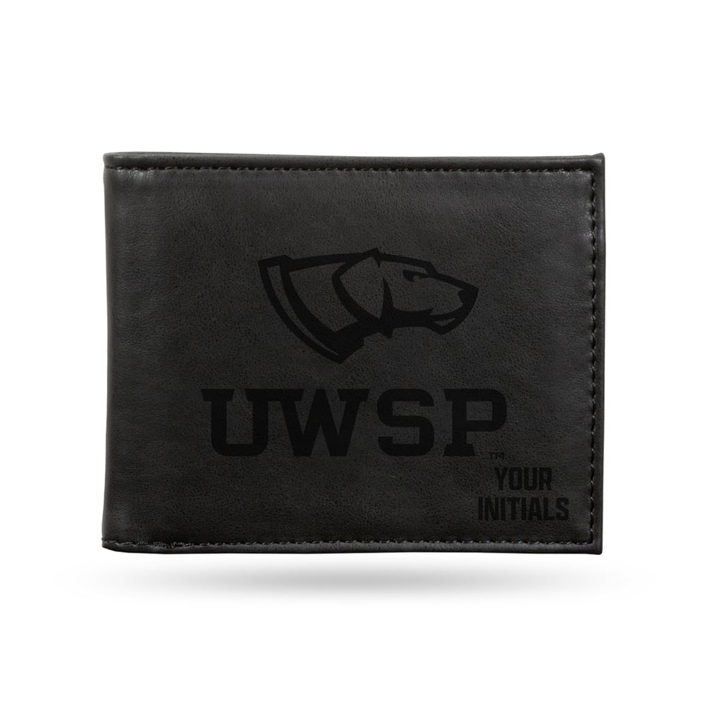Wisconsin-Stevens Point Pointers Personalized Billfold Wallet - Black