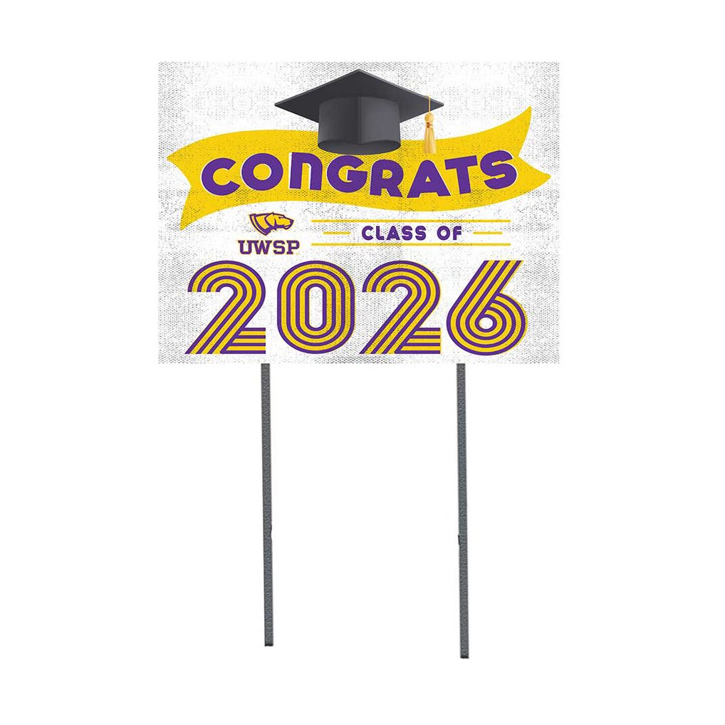 Wisconsin-Stevens Point Pointers 18" x 24" 2026 Grad Yard Sign with Stakes