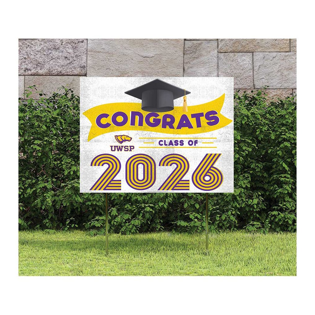 Wisconsin-Stevens Point Pointers 18" x 24" 2026 Grad Yard Sign with Stakes