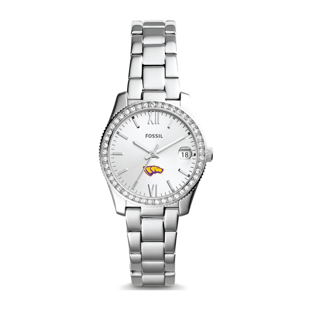  Wisconsin-Stevens Point Pointers Fossil Women's Scarlette Mini Three-Hand Date Watch - Silver