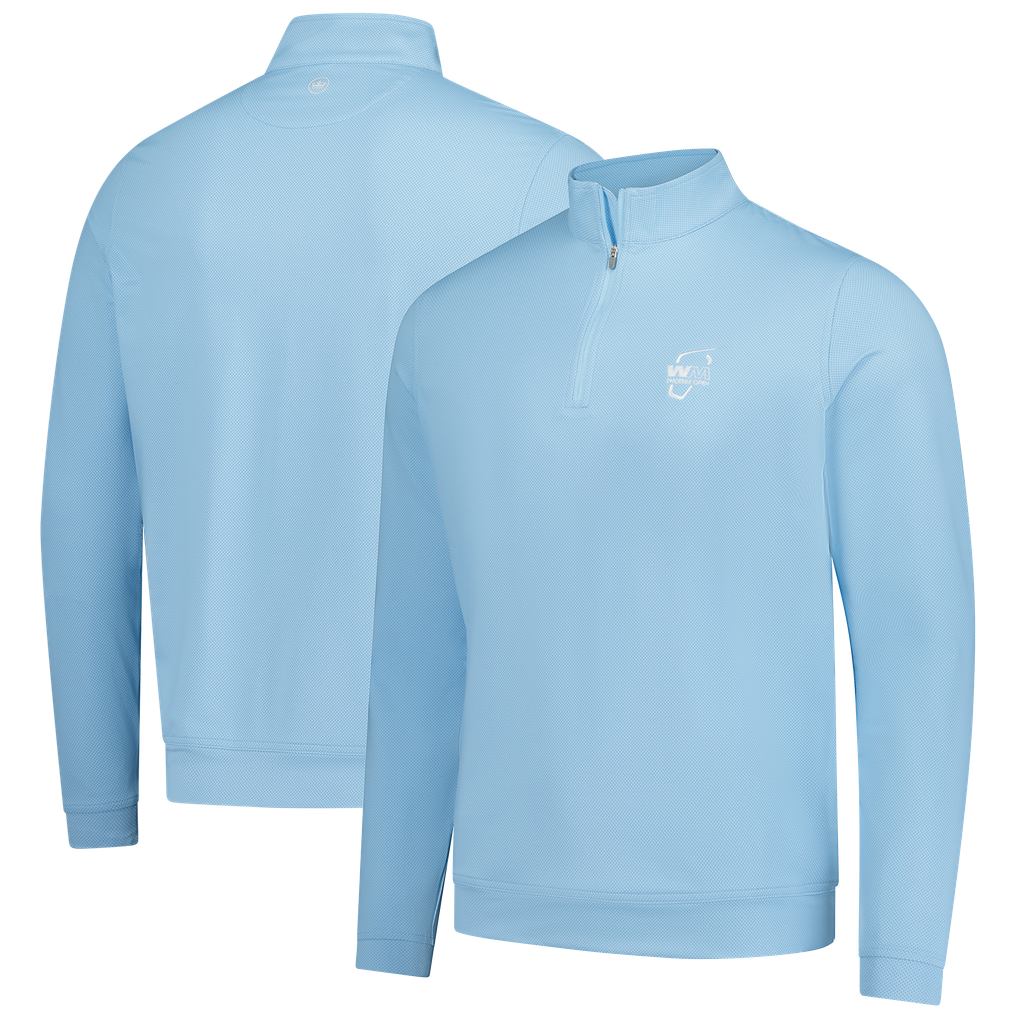 WM Phoenix Open Peter Millar Perth Birdseye Performance Quarter-Zip Top - Blue