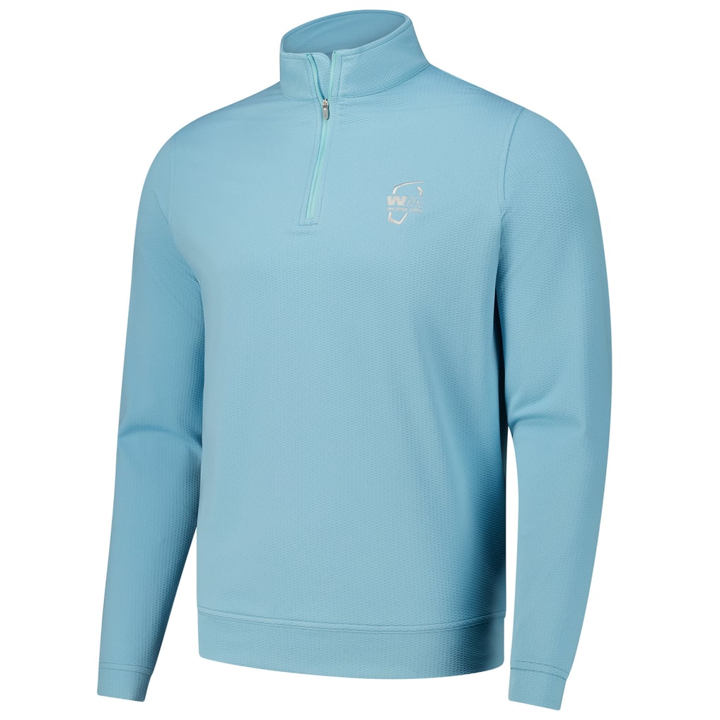 WM Phoenix Open Peter Millar Perth Oval Stitch Performance Quarter-Zip Top  - Blue
