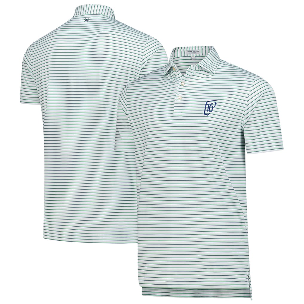 WM Phoenix Open Peter Millar Dunnes Stripe Performance Jersey Polo - White