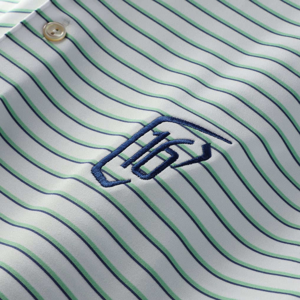 WM Phoenix Open Peter Millar Dunnes Stripe Performance Jersey Polo - White