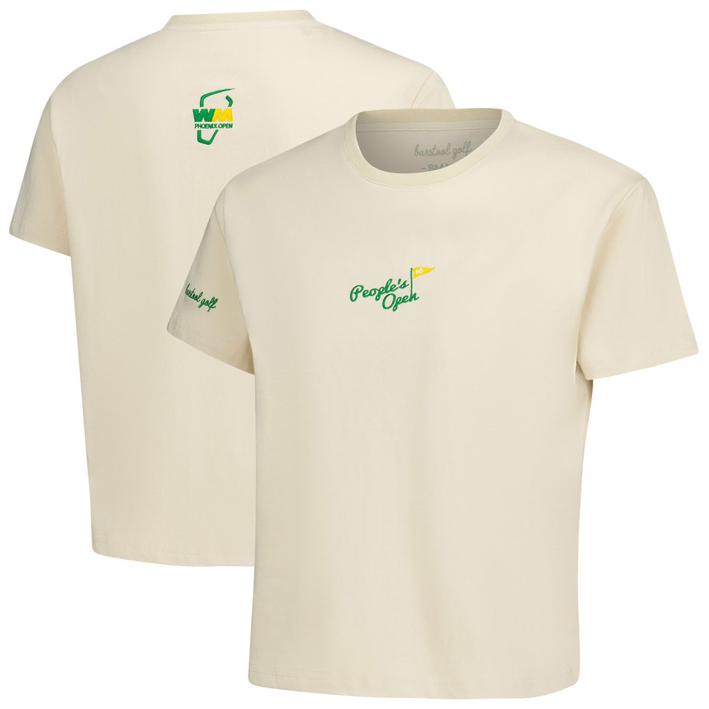 WM Phoenix Open Barstool Golf Women's Cropped T-Shirt - Tan