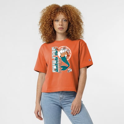 Miami Dolphins Disney x Champion Women's King Triton All-Star T-Shirt - Orange