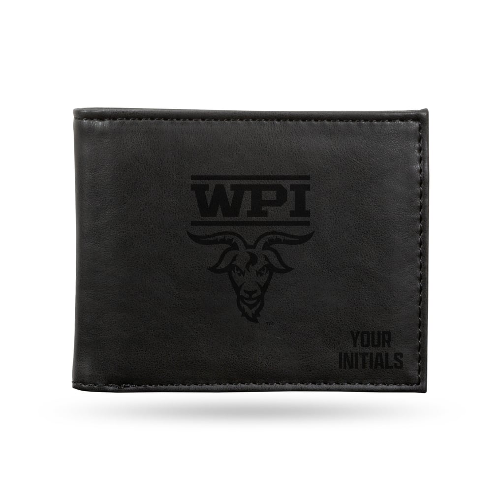 Worcester Polytechnic Institute Engineers Personalized Billfold Wallet - Black