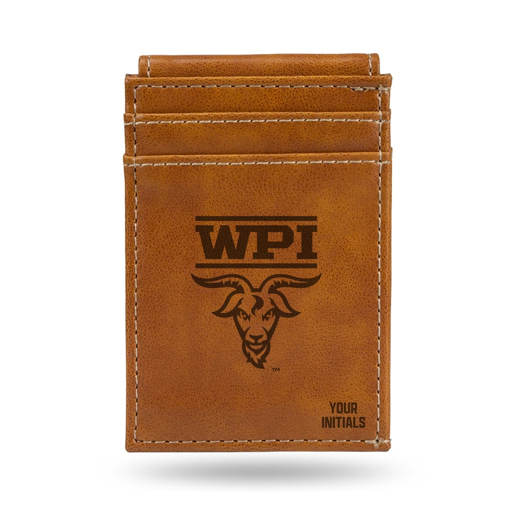 Worcester Polytechnic Institute Engineers Personalized Front Pocket Wallet - Brown