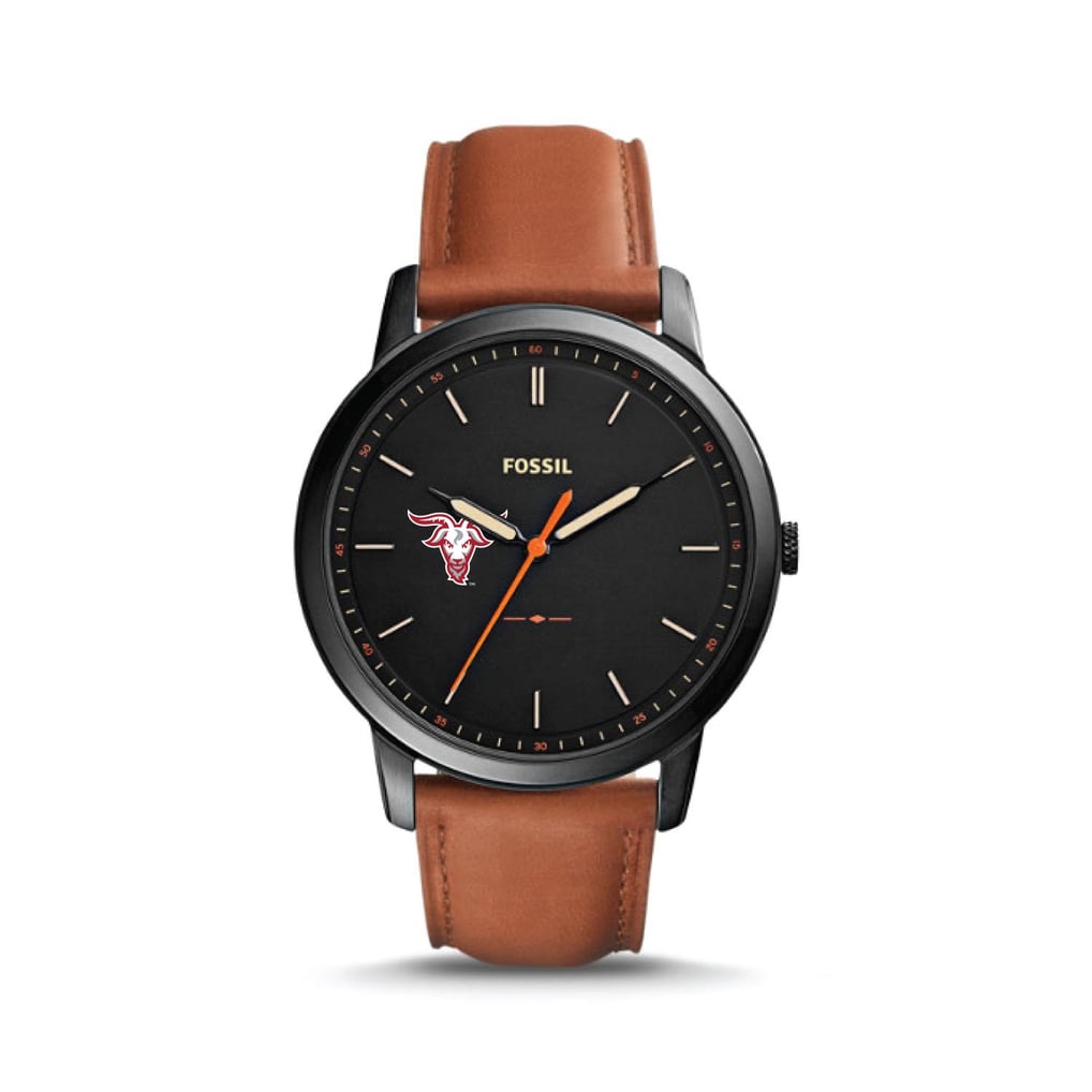 Worcester Polytechnic Institute Engineers Fossil The Minimalist Slim Light Brown Leather Watch