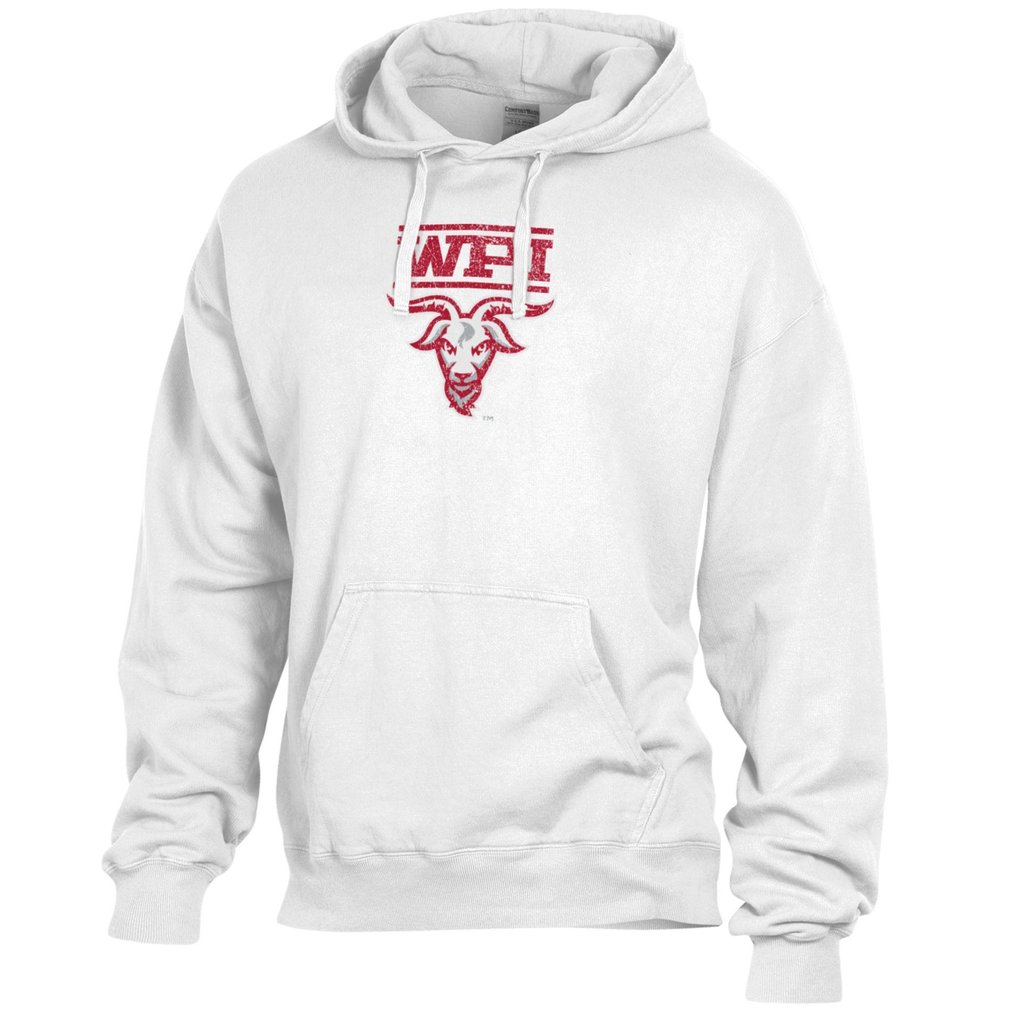  Worcester Polytechnic Institute Engineers Comfort Wash Lightweight Fleece Pullover Hoodie - White