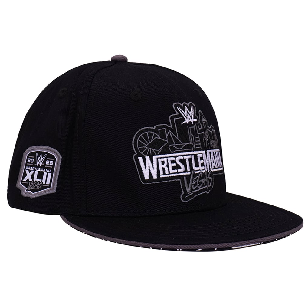 WrestleMania 42 Logo Patch Flat Brim Snapback Hat -  Black