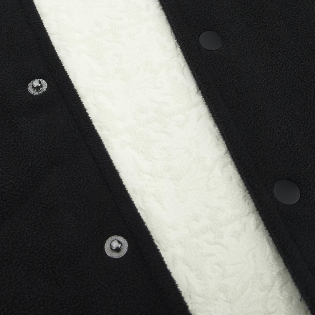  Wrexham Macron Dragons Fleece Button-Up Overshirt - Black
